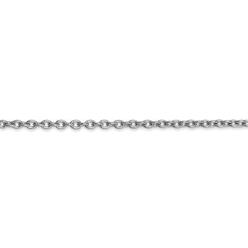14KT Gold 2.4MM Round Open Link Cable Chain Necklace - 4 Lengths 16 Inch / White,18 Inch / White,20 Inch / White,24 Inch / White