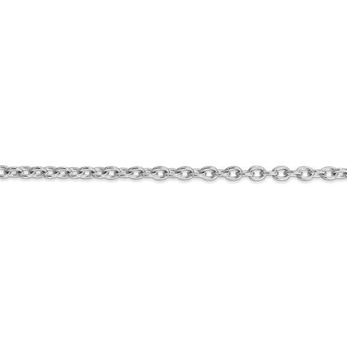 14KT Gold 3.2MM Round Open Link Cable Chain Necklace 16 Inch / White,18 Inch / White,20 Inch / White,24 Inch / White