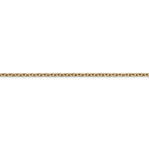 14KT Gold 2MM Round Open Cable Link Chain Necklace - 4 Lengths 16 Inch / Yellow,18 Inch / Yellow,20 Inch / Yellow,24 Inch / Yellow