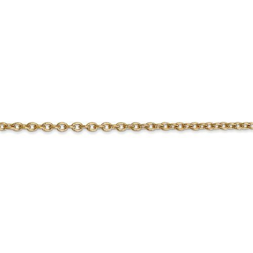 14KT Gold 2.4MM Round Open Link Cable Chain Necklace - 4 Lengths 16 Inch / Yellow,18 Inch / Yellow,20 Inch / Yellow,24 Inch / Yellow