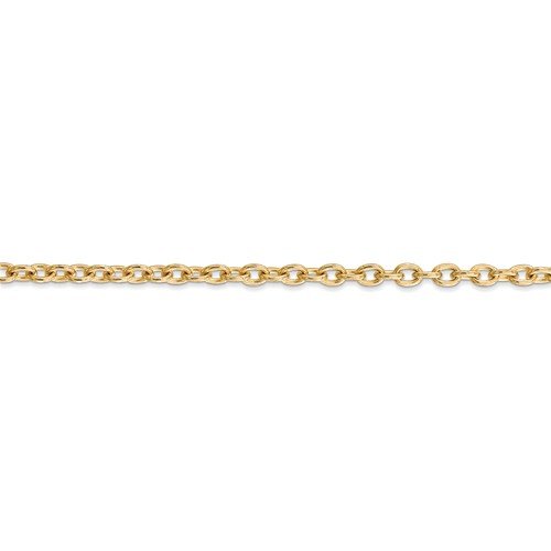 14KT Gold 3.2MM Round Open Link Cable Chain Necklace 16 Inch / Yellow,18 Inch / Yellow,20 Inch / Yellow,24 Inch / Yellow