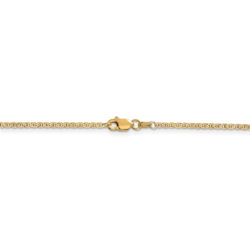 14KT YELLOW GOLD 1.5MM FLAT LIGHTWEIGHT ANCHOR CHAIN - 4 LENGTHS 16 Inch,18 Inch,20 Inch,24 Inch