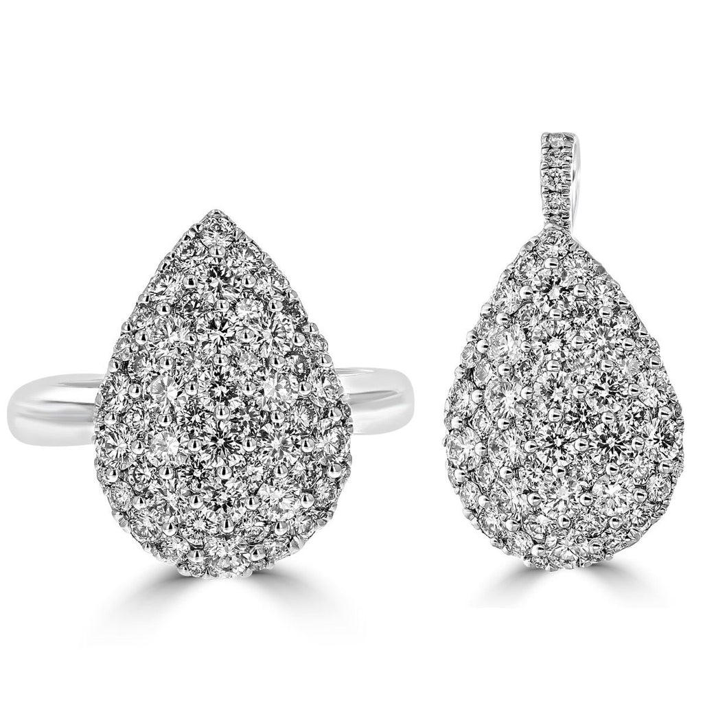 14KT WHITE GOLD 2.07 CTW DIAMOND EVOLVING PEAR SHAPE RING AND PENDANT 4 / Diamond Pendants,4 / Diamond Rings,4.5 / Diamond Pendants,4.5 / Diamond Rings,5 / Diamond Pendants,5 / Diamond Rings,5.5 / Diamond Pendants,5.5 / Diamond Rings,6 / Diamond Pendants,6 / Diamond Rings,6.5 / Diamond Pendants,6.5 / Diamond Rings,7 / Diamond Pendants,7 / Diamond Rings,7.5 / Diamond Pendants,7.5 / Diamond Rings,8 / Diamond Pendants,8 / Diamond Rings,8.5 / Diamond Pendants,8.5 / Diamond Rings,9 / Diamond Pendants,9 / Diamond