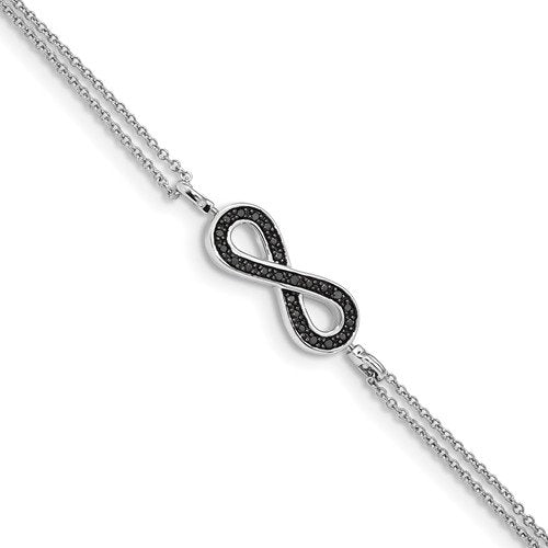 Sterling Silver .10 CTW Diamond Reversible Infinity Bracelet