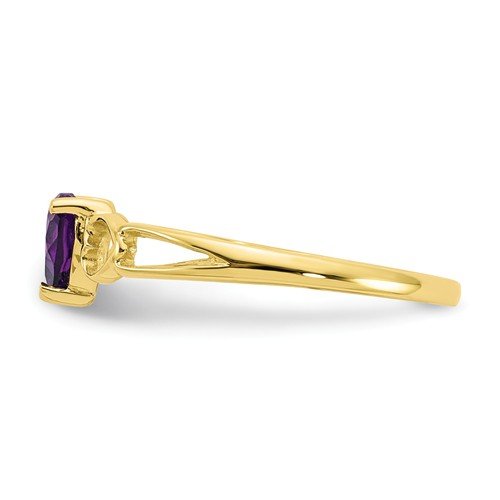 10KT YELLOW GOLD AMETHYST HEART RING