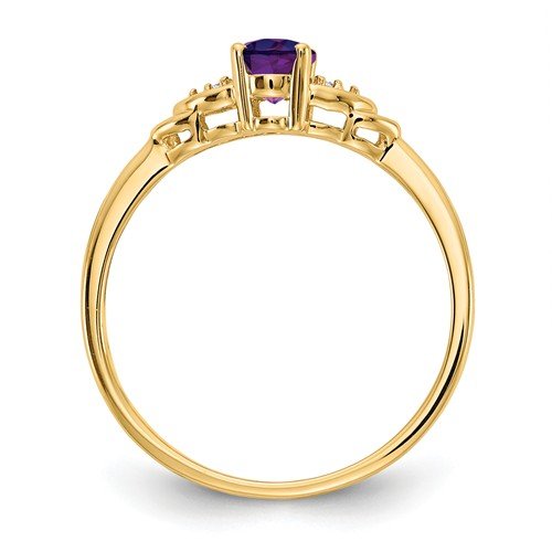 14KT YELLOW GOLD OVAL AMETHYST AND DIAMOND RING 4,4.5,5,5.5,6,6.5,7,7.5,8,8.5,9