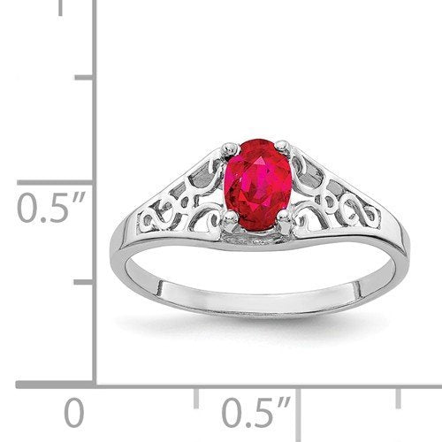 14KT WHITE GOLD 0.60 CTW OVAL RUBY RING 4,4.5,5,5.5,6,6.5,7,7.5,8,8.5,9