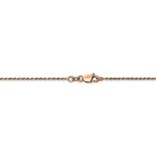 14KT Rose Gold 1MM Diamond Cut Rope Chain - 4 Lengths Available 16 in.,18 in.,20 in.,24 in.