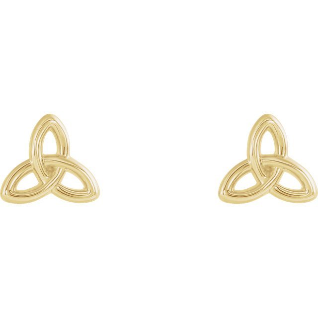 14KT Gold Celtic-Inspired Trinity Earrings White,Yellow,Rose