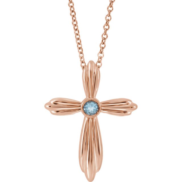 14kt deals Aquamarine cross pendant