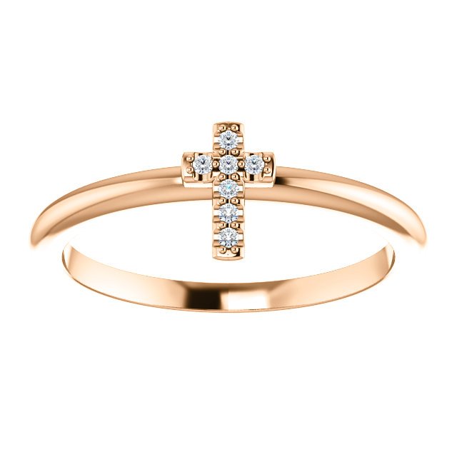 14KT Gold .03 CTW Diamond Stackable Cross Ring 4 / Rose,4 / White,4 / Yellow,4.5 / Rose,4.5 / White,4.5 / Yellow,5 / Rose,5 / White,5 / Yellow,5.5 / Rose,5.5 / White,5.5 / Yellow,6 / Rose,6 / White,6 / Yellow,6.5 / Rose,6.5 / White,6.5 / Yellow,7 / Rose,7 / White,7 / Yellow,7.5 / Rose,7.5 / White,7.5 / Yellow,8 / Rose,8 / White,8 / Yellow,8.5 / Rose,8.5 / White,8.5 / Yellow,9 / Rose,9 / White,9 / Yellow
