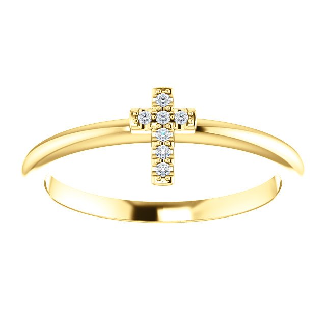 14KT Gold .03 CTW Diamond Stackable Cross Ring 4 / Rose,4 / White,4 / Yellow,4.5 / Rose,4.5 / White,4.5 / Yellow,5 / Rose,5 / White,5 / Yellow,5.5 / Rose,5.5 / White,5.5 / Yellow,6 / Rose,6 / White,6 / Yellow,6.5 / Rose,6.5 / White,6.5 / Yellow,7 / Rose,7 / White,7 / Yellow,7.5 / Rose,7.5 / White,7.5 / Yellow,8 / Rose,8 / White,8 / Yellow,8.5 / Rose,8.5 / White,8.5 / Yellow,9 / Rose,9 / White,9 / Yellow