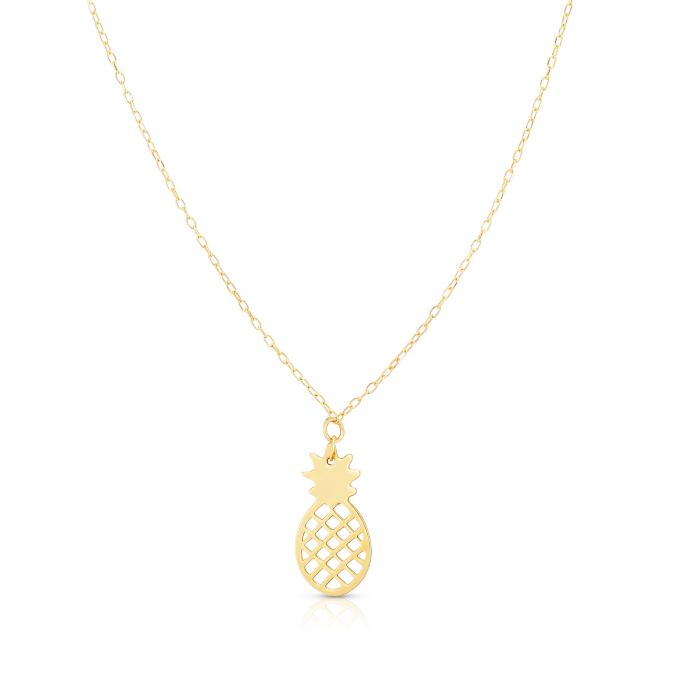 EMILIQUE 14KT YELLOW GOLD PINEAPPLE NECKLACE