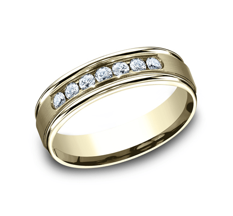 MEN'S 14KT YELLOW GOLD 0.42 CTW DIAMOND CHANNEL SET BAND 8,8.5,9,9.5,10,10.5,11,11.5,12,12.5,13