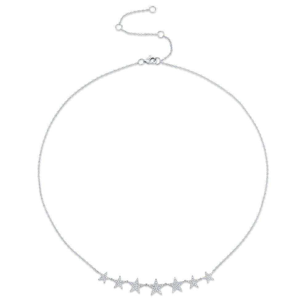 14KT Gold 0.35 CTW Diamond Star Necklace White