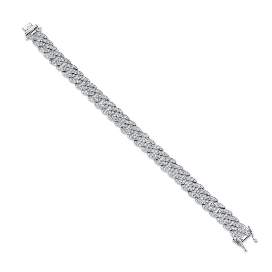 14KT Gold 4.83 CTW Diamond Pave Curb Link Bracelet White