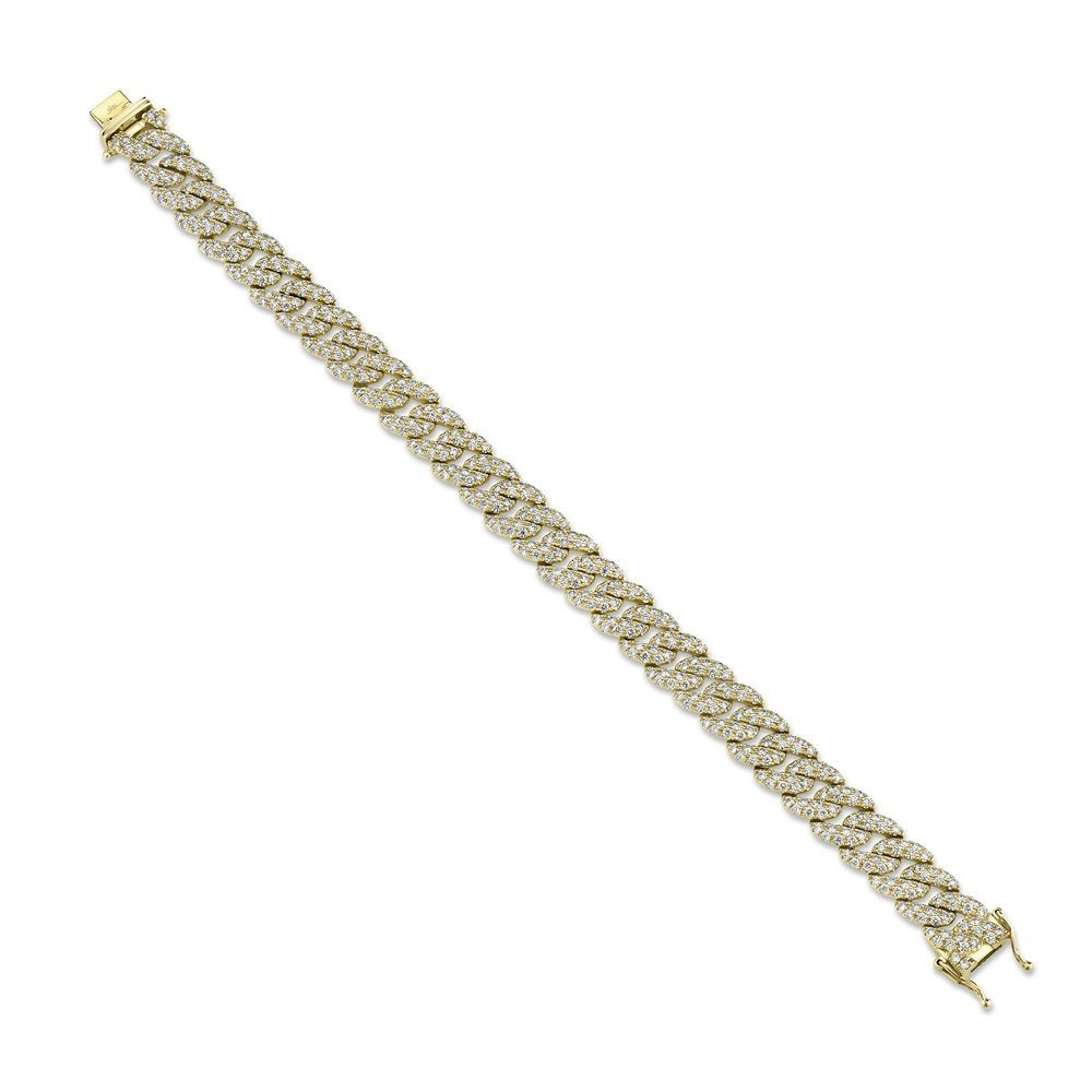14KT Gold 4.83 CTW Diamond Pave Curb Link Bracelet Yellow