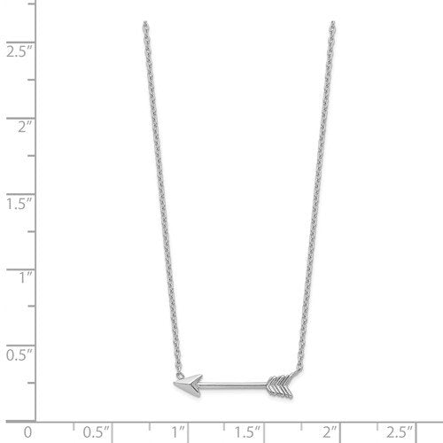 14KT WHITE GOLD ARROW NECKLACE - 17"