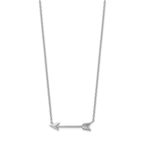 14KT WHITE GOLD ARROW NECKLACE - 17"