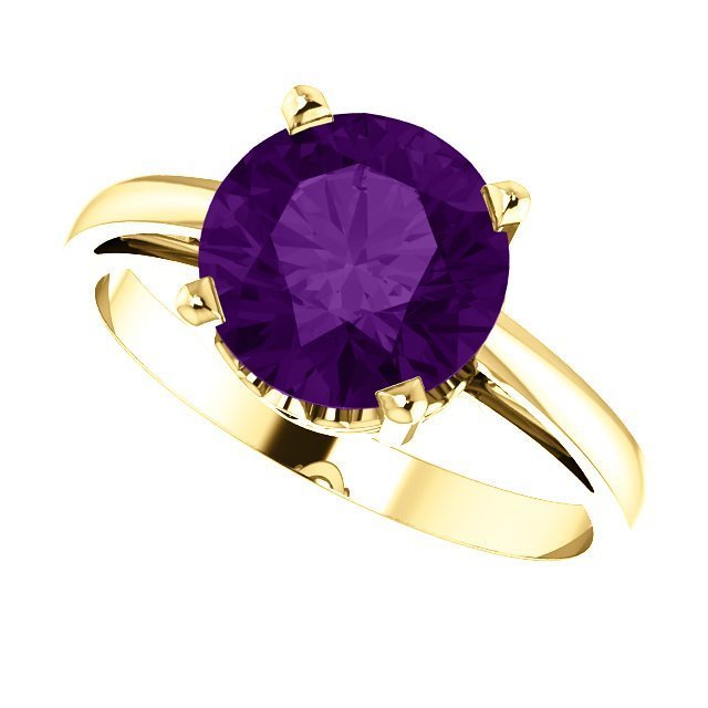 14KT GOLD 1.75 CT ROUND AMETHYST RING 4 / White,4 / Yellow,4.5 / White,4.5 / Yellow,5 / White,5 / Yellow,5.5 / White,5.5 / Yellow,6 / White,6 / Yellow,6.5 / White,6.5 / Yellow,7 / White,7 / Yellow,7.5 / White,7.5 / Yellow,8 / White,8 / Yellow,8.5 / White,8.5 / Yellow,9 / White,9 / Yellow