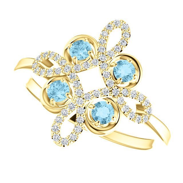 14KT GOLD AQUAMARINE & DIAMOND CLOVER RING 4 / White,4 / Yellow,4 / Rose,4.5 / White,4.5 / Yellow,4.5 / Rose,5 / White,5 / Yellow,5 / Rose,5.5 / White,5.5 / Yellow,5.5 / Rose,6 / White,6 / Yellow,6 / Rose,6.5 / White,6.5 / Yellow,6.5 / Rose,7 / White,7 / Yellow,7 / Rose,7.5 / White,7.5 / Yellow,7.5 / Rose,8 / White,8 / Yellow,8 / Rose,8.5 / White,8.5 / Yellow,8.5 / Rose,9 / White,9 / Yellow,9 / Rose