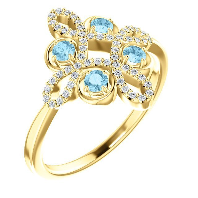 14KT GOLD AQUAMARINE & DIAMOND CLOVER RING 4 / White,4 / Yellow,4 / Rose,4.5 / White,4.5 / Yellow,4.5 / Rose,5 / White,5 / Yellow,5 / Rose,5.5 / White,5.5 / Yellow,5.5 / Rose,6 / White,6 / Yellow,6 / Rose,6.5 / White,6.5 / Yellow,6.5 / Rose,7 / White,7 / Yellow,7 / Rose,7.5 / White,7.5 / Yellow,7.5 / Rose,8 / White,8 / Yellow,8 / Rose,8.5 / White,8.5 / Yellow,8.5 / Rose,9 / White,9 / Yellow,9 / Rose