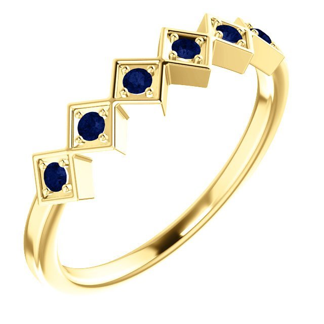 14KT GOLD BLUE SAPPHIRE STACKABLE RING 4 / Yellow,4.5 / Yellow,5 / Yellow,5.5 / Yellow,6 / Yellow,6.5 / Yellow,7 / Yellow,7.5 / Yellow,8 / Yellow,8.5 / Yellow,9 / Yellow