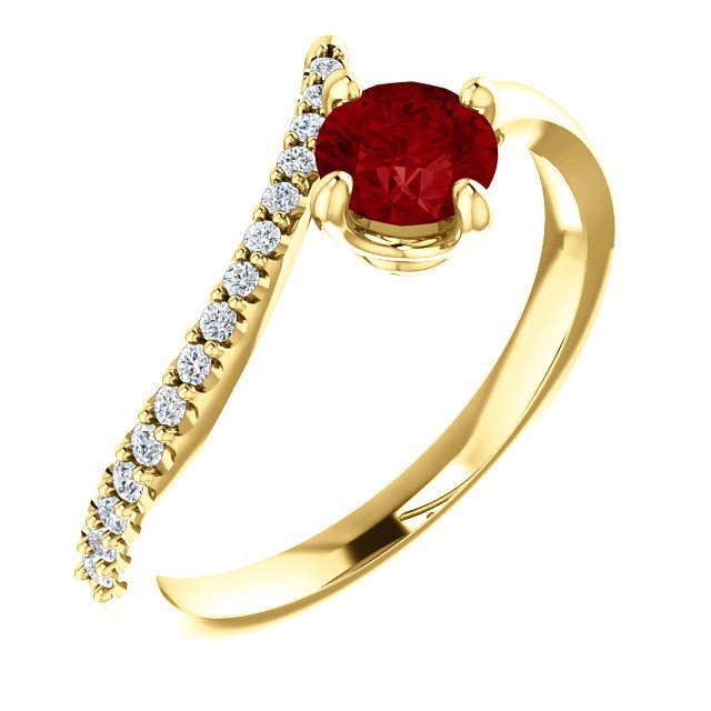14KT GOLD 2/3 CT RUBY & 1/10 CTW DIAMOND BYPASS RING 4 / Yellow,4.5 / Yellow,5 / Yellow,5.5 / Yellow,6 / Yellow,6.5 / Yellow,7 / Yellow,7.5 / Yellow,8 / Yellow,8.5 / Yellow,9 / Yellow