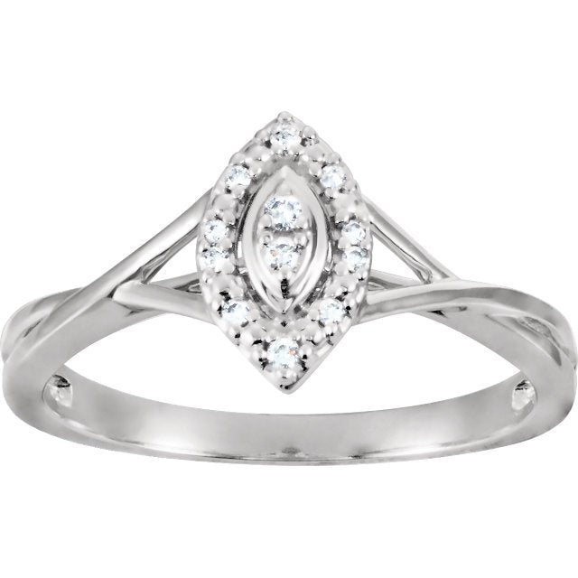 10KT White Gold Diamond Marquise Shape Halo Ring 4,4.5,5,5.5,6,6.5,7,7.5,8,8.5,9