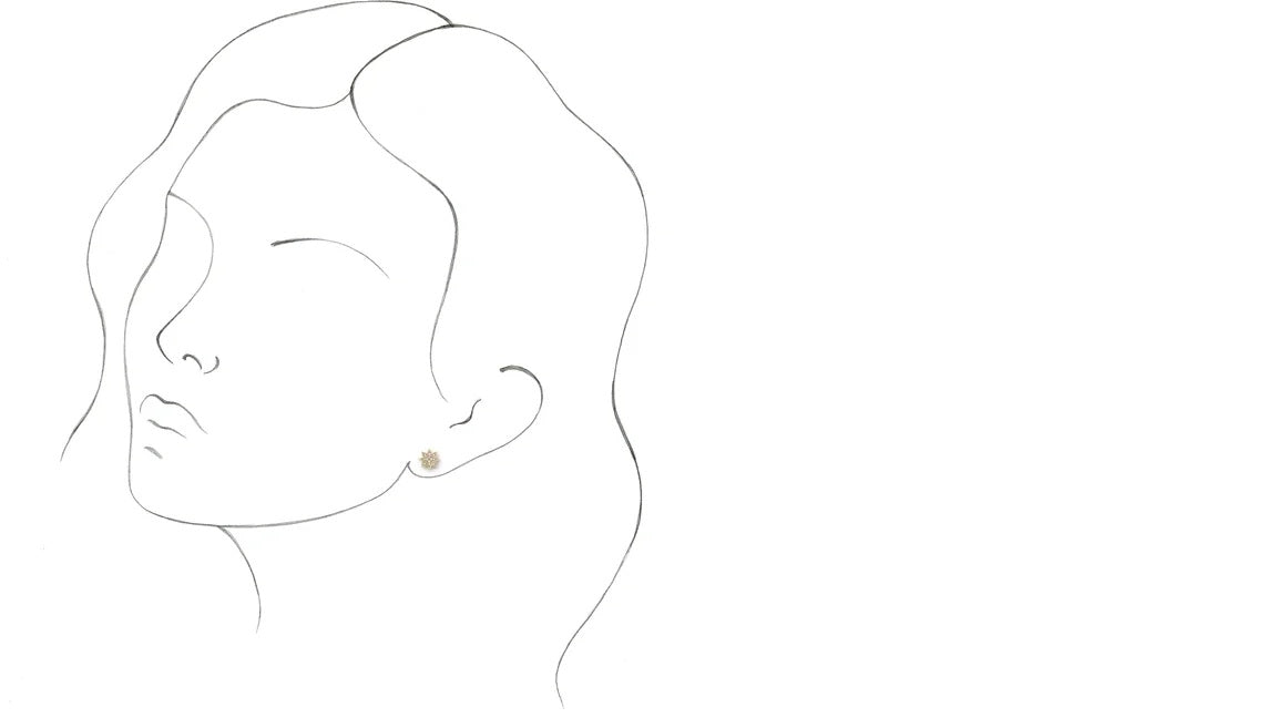 14KT White Gold Round Diamond Star Earrings