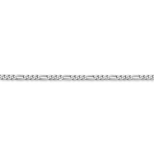 14KT Gold 2.25MM Flat Figaro Chain Necklace - 4 Lengths 16 Inch / White,16 Inch / Yellow,18 Inch / White,18 Inch / Yellow,20 Inch / White,20 Inch / Yellow,24 Inch / White,24 Inch / Yellow