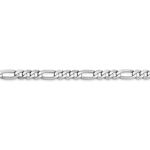 14KT Gold 4MM Flat Figaro Chain Necklace - 4 Lengths 16 Inch / White,18 Inch / White,20 Inch / White,24 Inch / White