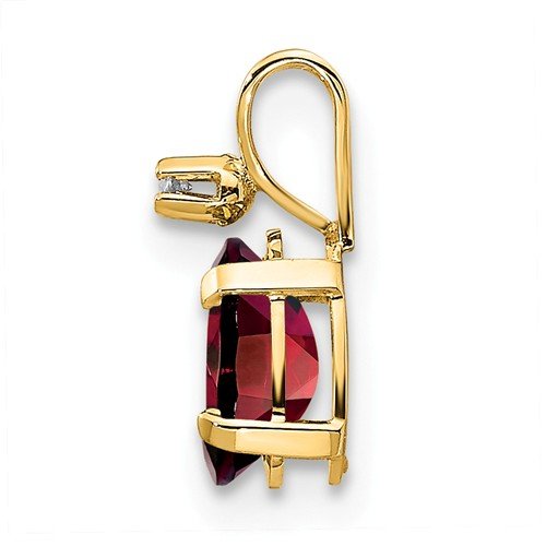 14KT YELLOW GOLD 0.55 CT GARNET & DIAMOND PENDANT No,Yes