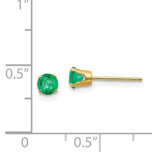 14KT Gold 1/2 CTW Round Emerald Earrings White,Yellow