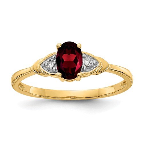 14KT TWO-TONE 3 STONE DIAMOND AND GARNET RING 4,4.5,5,5.5,6,6.5,7,7.5,8,8.5,9