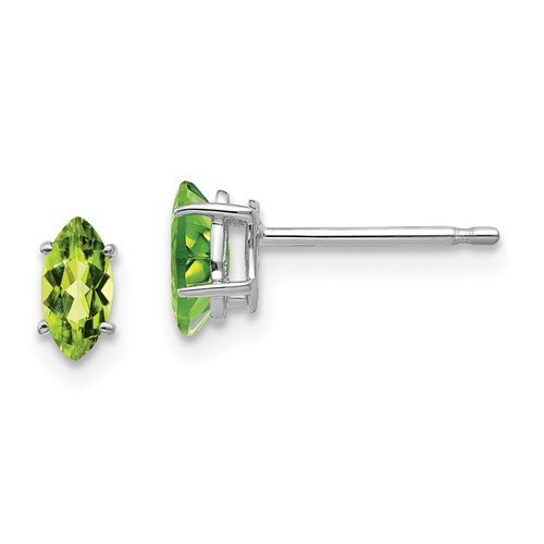 14KT WHITE GOLD 1/2 CTW MARQUISE PERIDOT EARRINGS