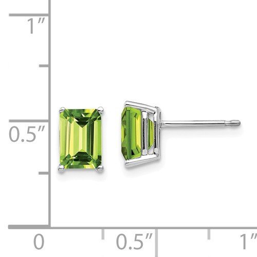 14KT WHITE GOLD 2.00 CTW EMERALD PERIDOT EARRINGS