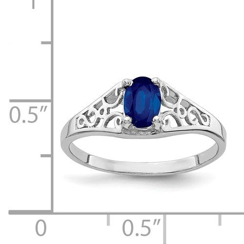 14KT WHITE GOLD 0.65 CTW OVAL SAPPHIRE RING 4,4.5,5,5.5,6,6.5,7,7.5,8,8.5,9