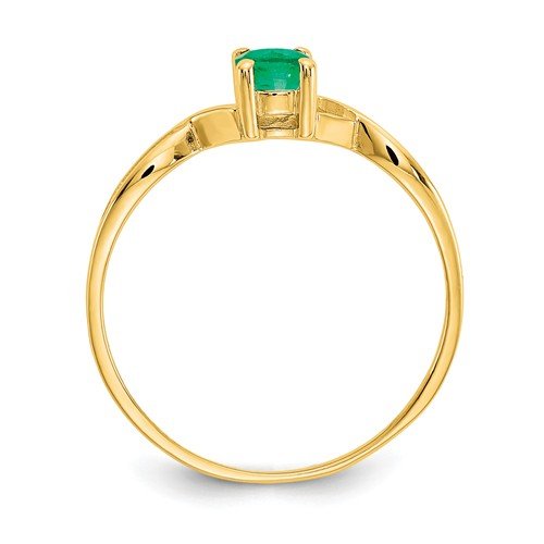 14KT Yellow Gold 0.50 CT Oval Emerald Ring 4,4.5,5,5.5,6,6.5,7,7.5,8,8.5,9