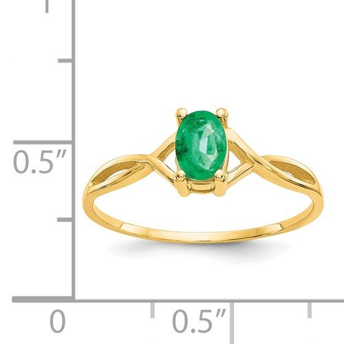 14KT Yellow Gold 0.50 CT Oval Emerald Ring 4,4.5,5,5.5,6,6.5,7,7.5,8,8.5,9