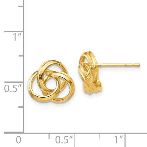 14KT Yellow Gold Love Knot Earrings