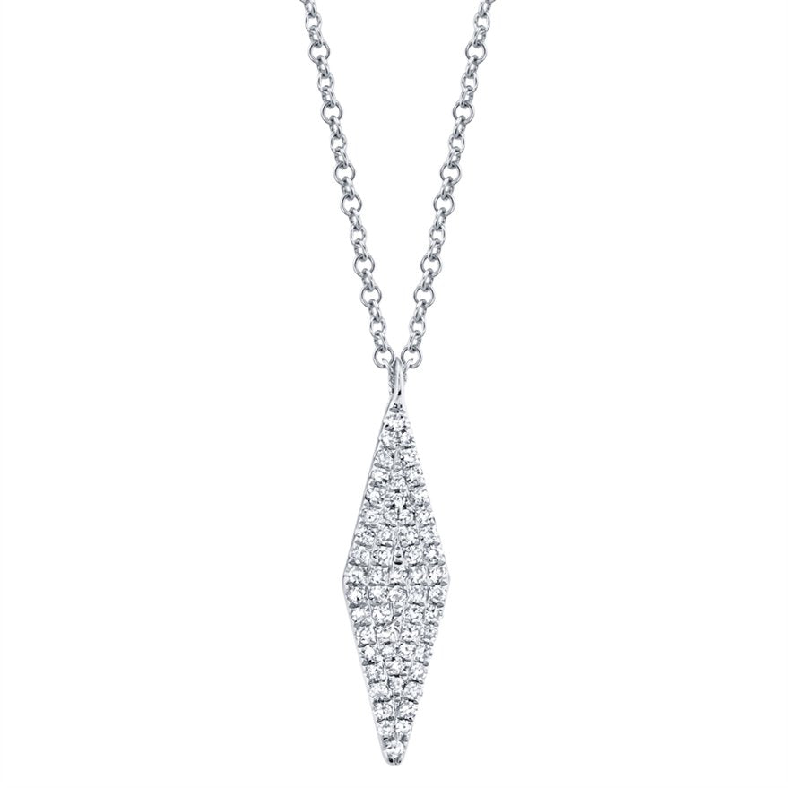 14KT Gold 0.17 CTW Diamond Rhombus Necklace White